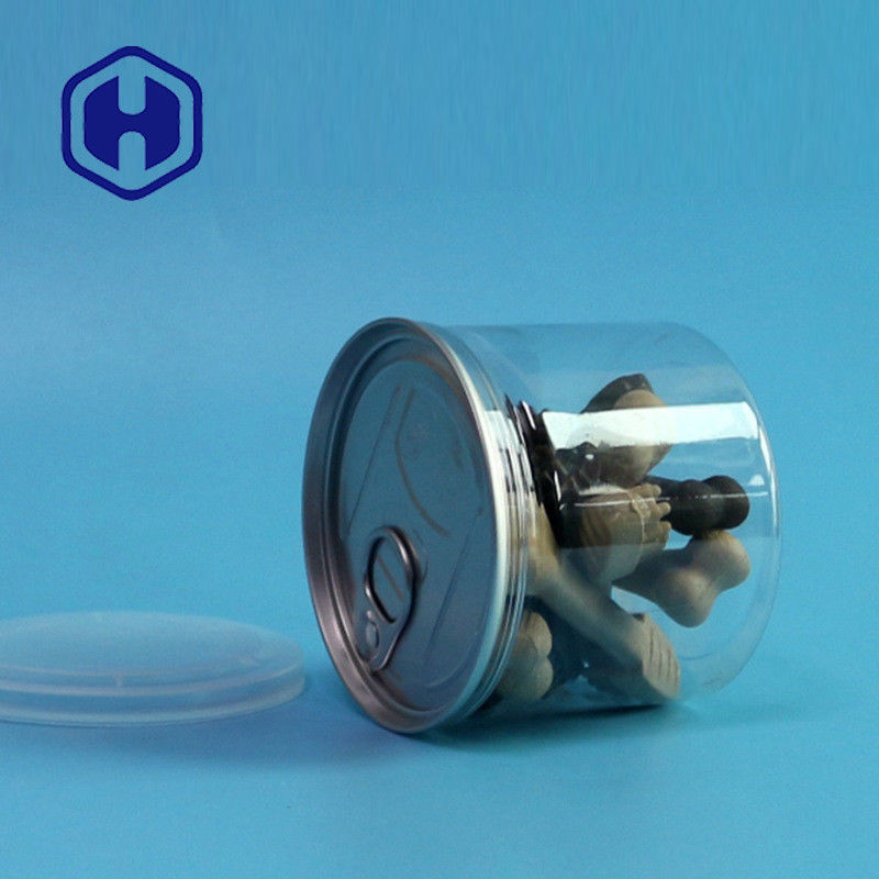 La lattina di plastica PET trasparente con facile fine aperto per la salsa e le spezie alimentari secche