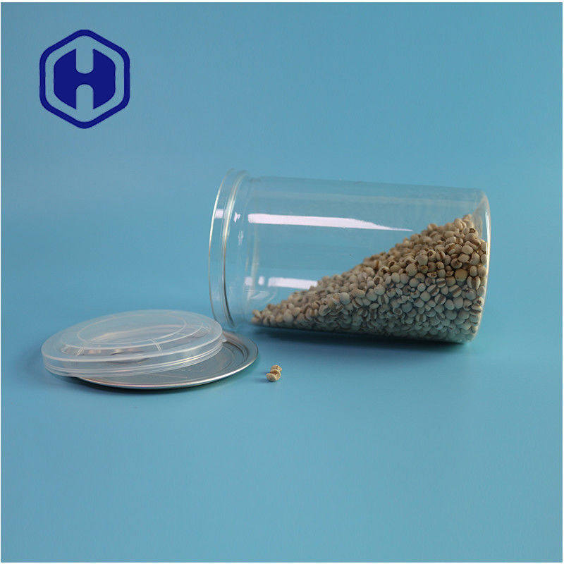 Frutti di mare Noci Alimenti Sicuri Trasparenti Riciclabili Rotonde Canne di alimenti in PET con facile apertura