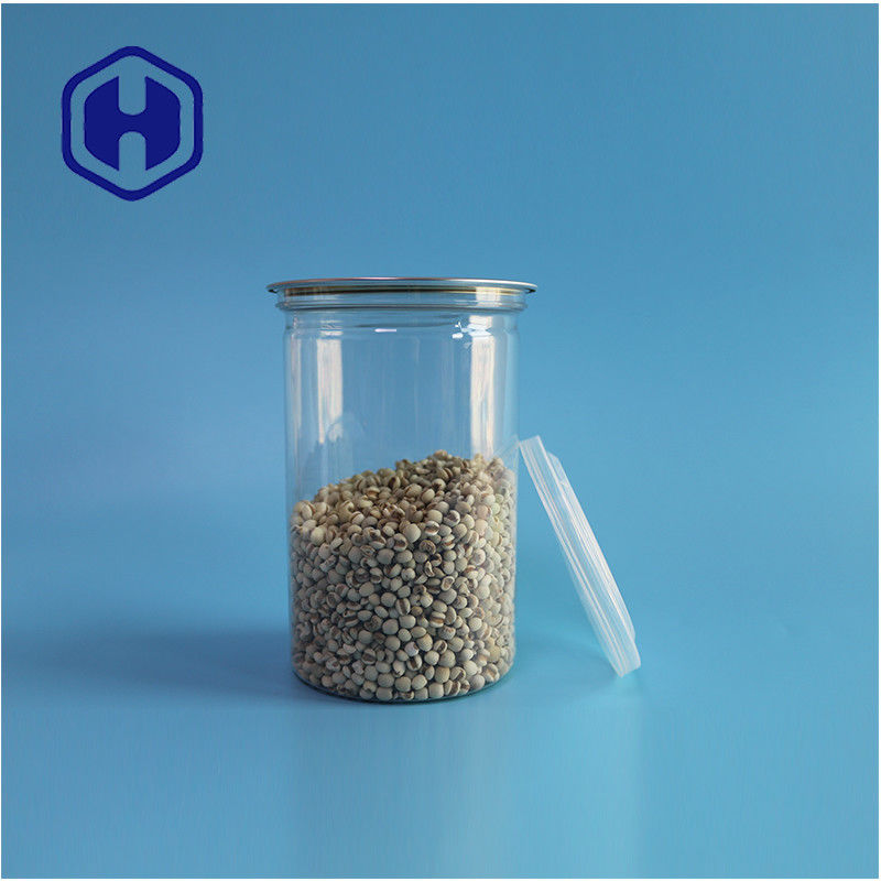 Frutti di mare Noci Alimenti Sicuri Trasparenti Riciclabili Rotonde Canne di alimenti in PET con facile apertura