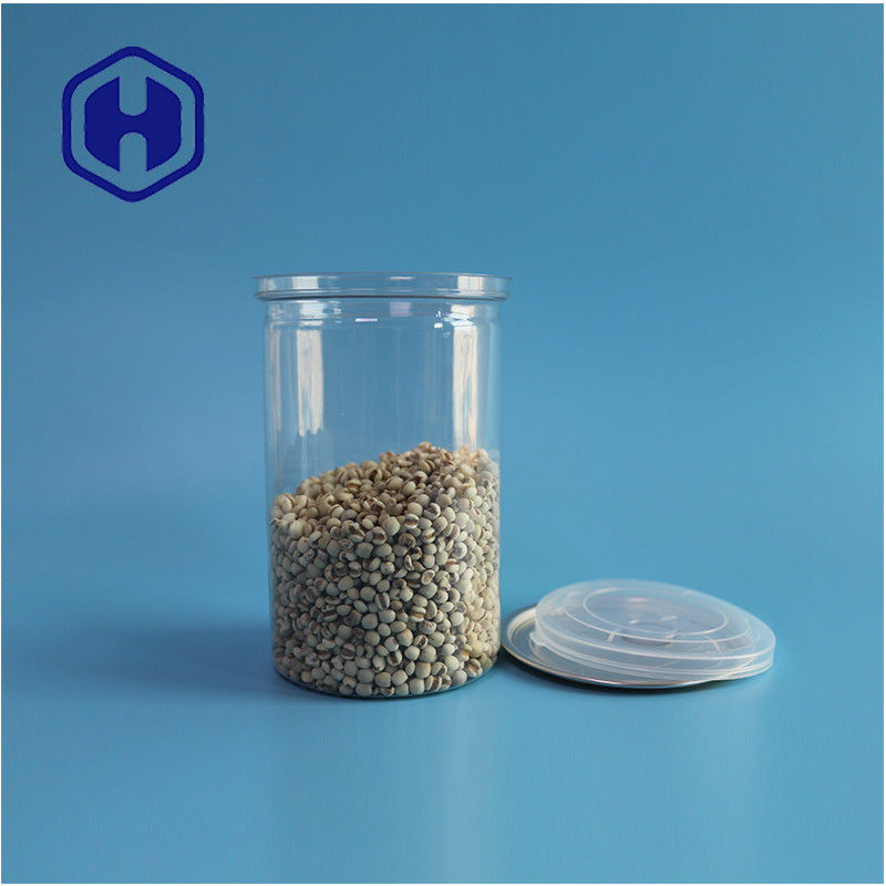 Frutti di mare Noci Alimenti Sicuri Trasparenti Riciclabili Rotonde Canne di alimenti in PET con facile apertura