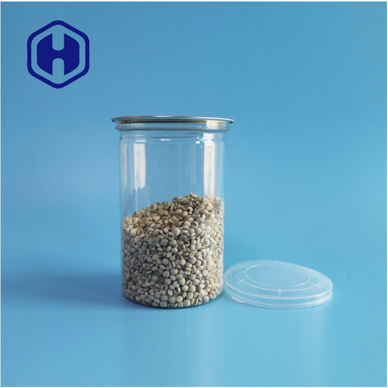 Frutti di mare Noci Alimenti Sicuri Trasparenti Riciclabili Rotonde Canne di alimenti in PET con facile apertura