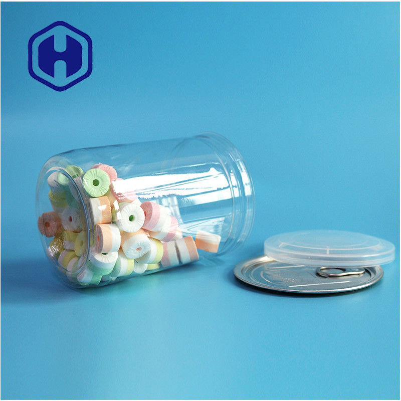 500ml 17oz imballaggio per supermercati Canno di plastica PET trasparente con fine di alluminio facile da aprire