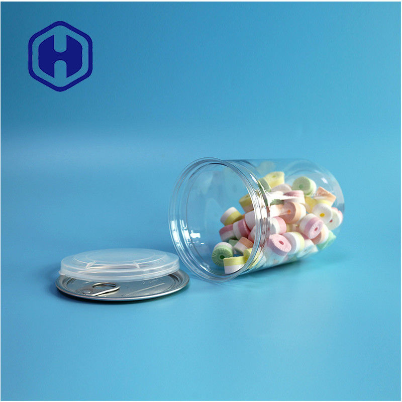 500ml 17oz imballaggio per supermercati Canno di plastica PET trasparente con fine di alluminio facile da aprire