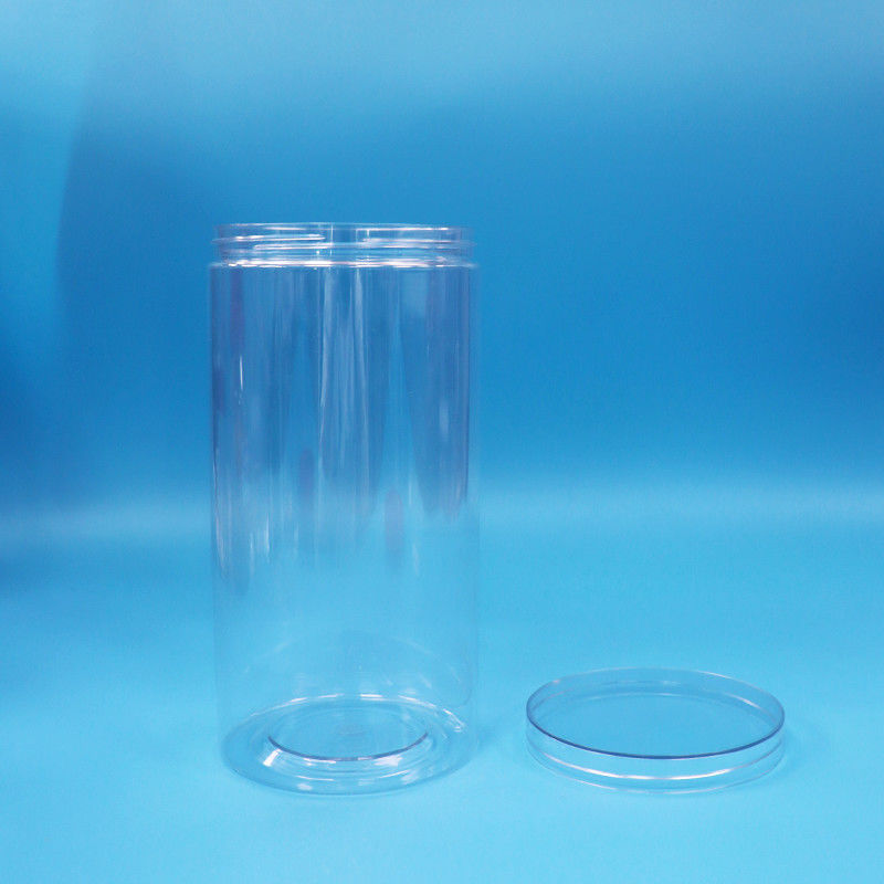 Prodotto alimentare trasparente PET cilindro rotondo di plastica caramelle biscotto vaso alimentare vite Chiaro tappo