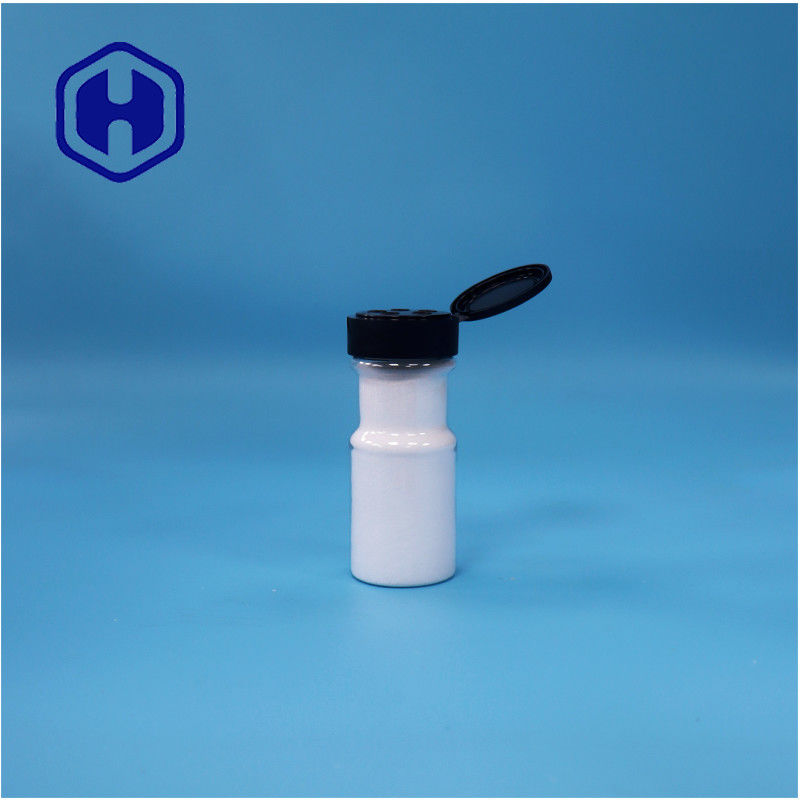 Barattole di saline di plastica rotonde trasparenti, amido di mais, di qualità alimentare, spezie, con tappo a doppio battito