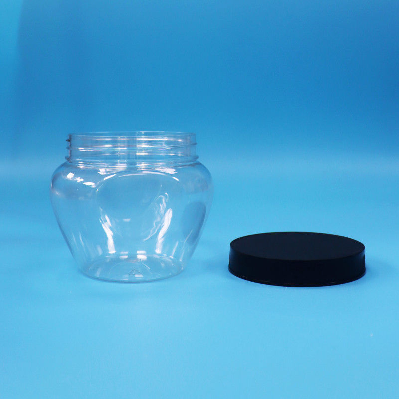 Forma unica trasparente sigillata in plastica PET Caramelle Cibo Biscotti Vaso di plastica a vite Capo piatto