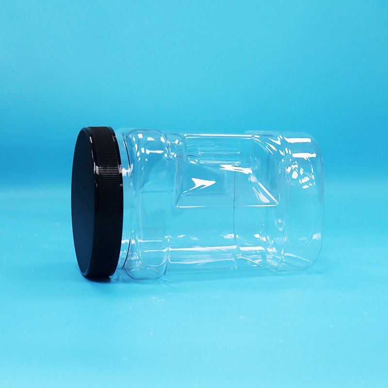 Frutta secca chiara e noci piatto PET contenitore di plastica con coperchio piatto nero