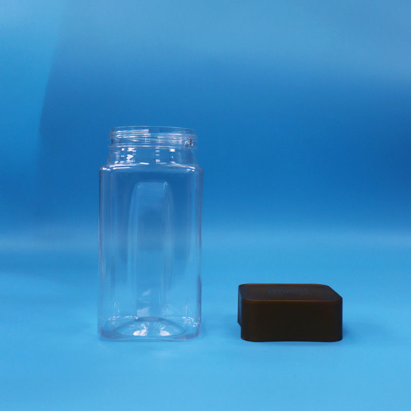 Pastellette trasparenti, dolci, di qualità alimentare, PET, plastica quadrata, vasetti di stoccaggio, tappi a vite