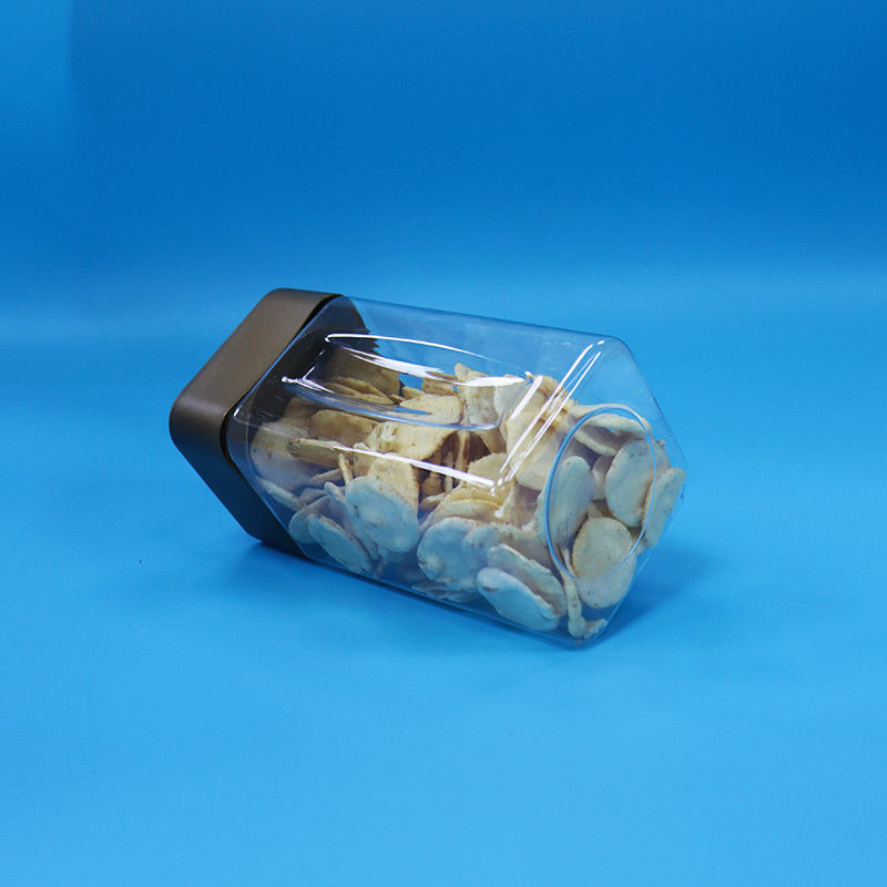 Pastellette trasparenti, dolci, di qualità alimentare, PET, plastica quadrata, vasetti di stoccaggio, tappi a vite