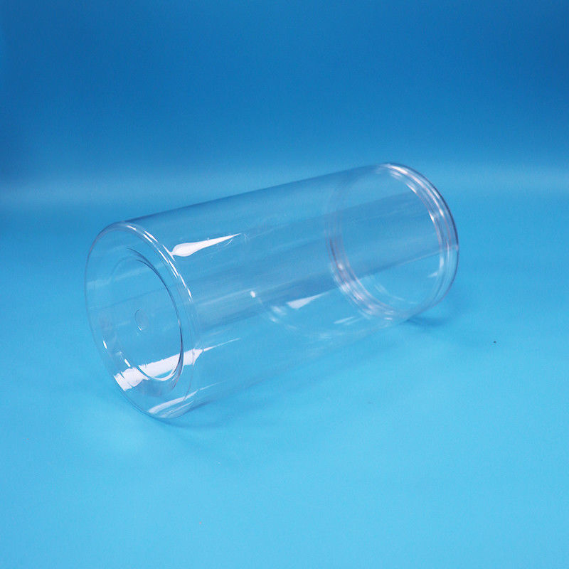 Cloruro di PET trasparente cilindro rotondo di qualità alimentare biscotti di plastica dolci bombole alimentari viti cappucci trasparenti