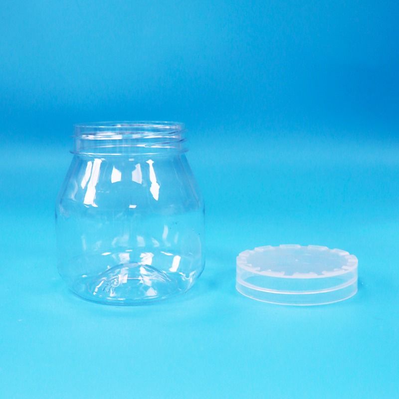 Vasetti di plastica PET trasparenti piccoli vuoti per caramelle e biscotti con tappo a vite a prova di manomissione per uso alimentare