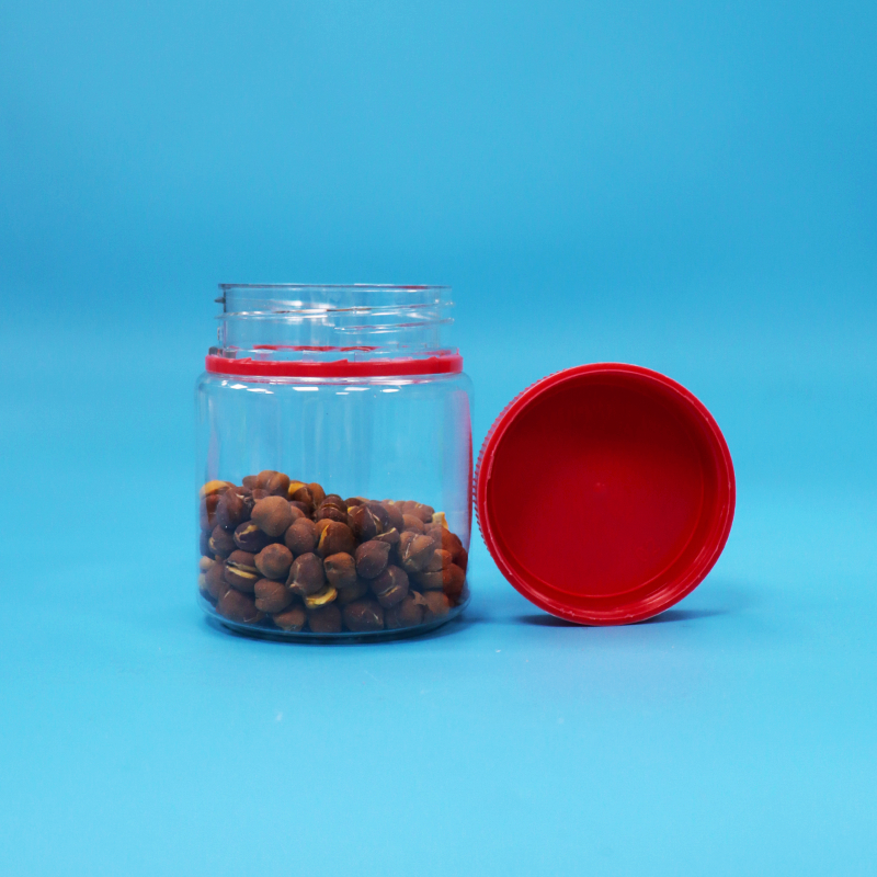 Piccole viti vuote per alimenti, coperchio rosso, plastica trasparente, PET, contenitori di noci dolci