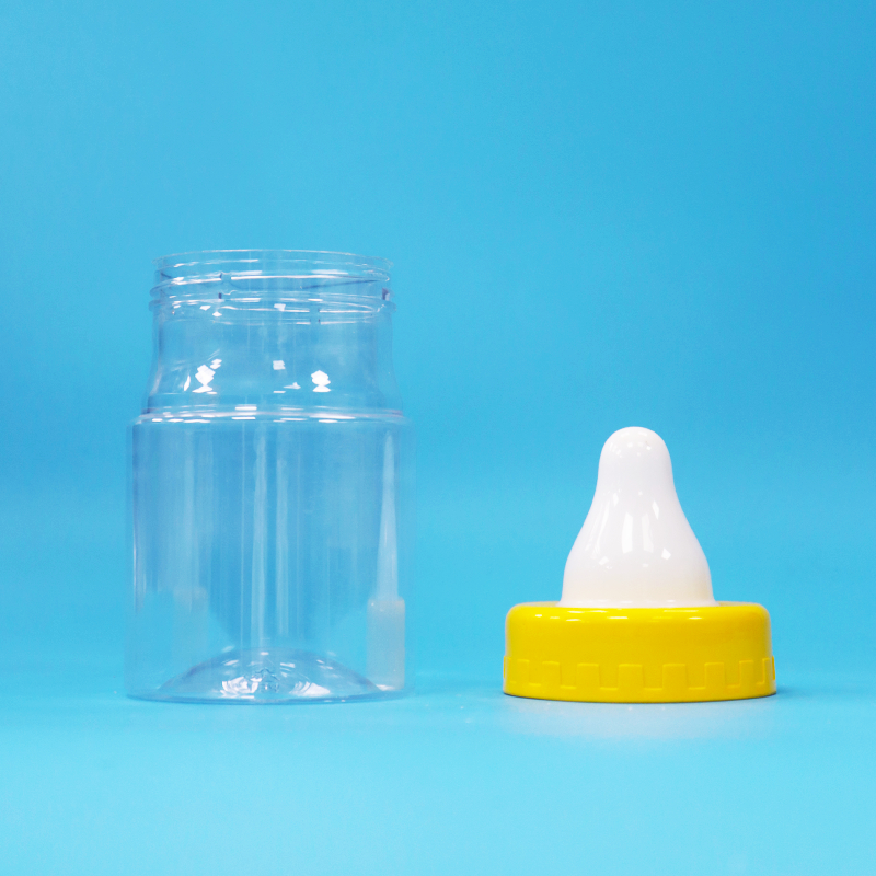 Barattolo sigillato in plastica PET trasparente con tappo a vite senza BPA per alimenti, caramelle, biscotti, frutta secca