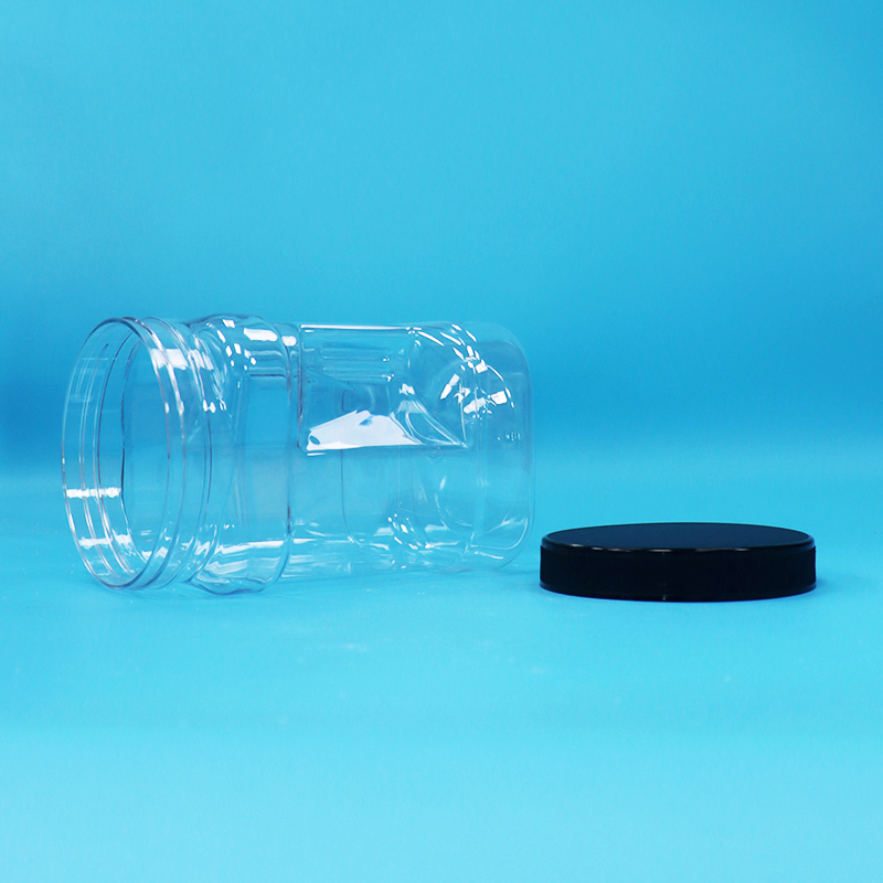 Trasparente di qualità alimentare Nero Capo piatto Frutta essiccata e cibo Quadrato PET Bottiglia di plastica