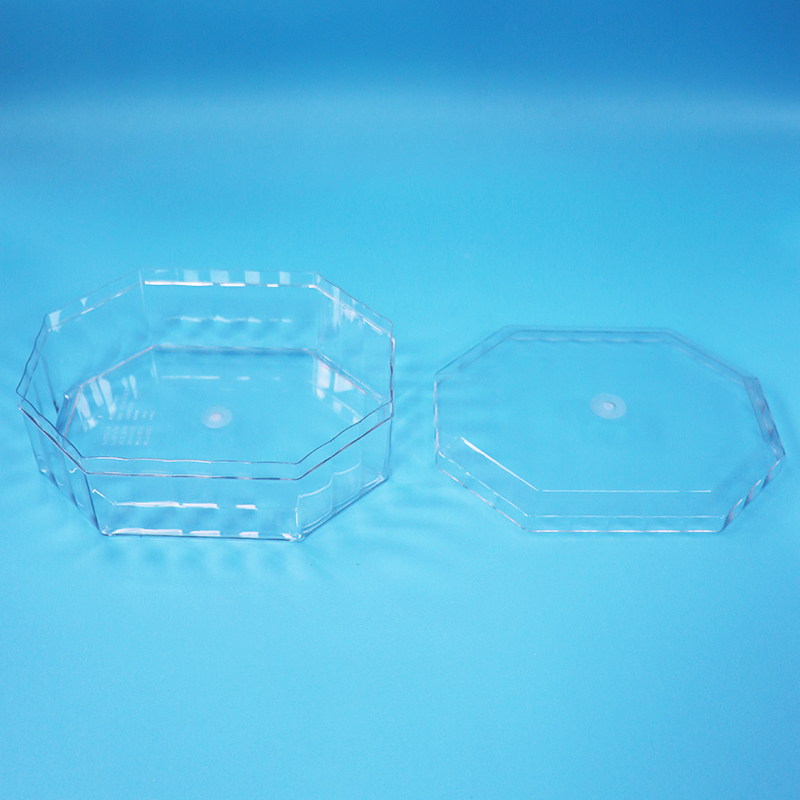 Scatola di imballaggio ottagonale in plastica PET per alimenti vuota per frutta secca, caramelle, cioccolato, biscotti