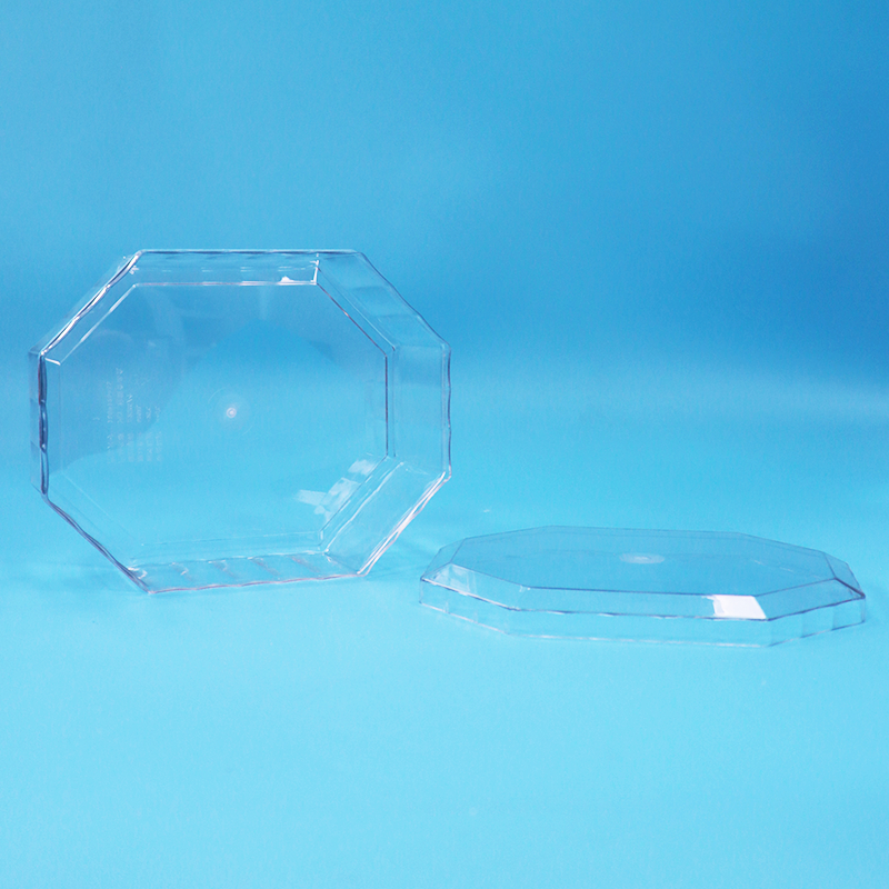 Scatola di imballaggio ottagonale in plastica PET per alimenti vuota per frutta secca, caramelle, cioccolato, biscotti