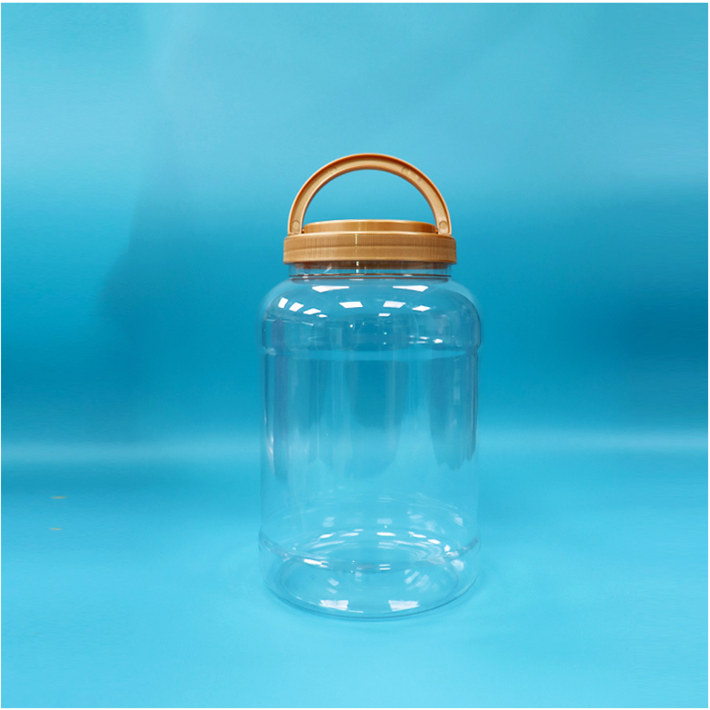 Bpa Free Handle Cap trasparente rotondo bocca larga PET plastica latte in polvere bicchiere