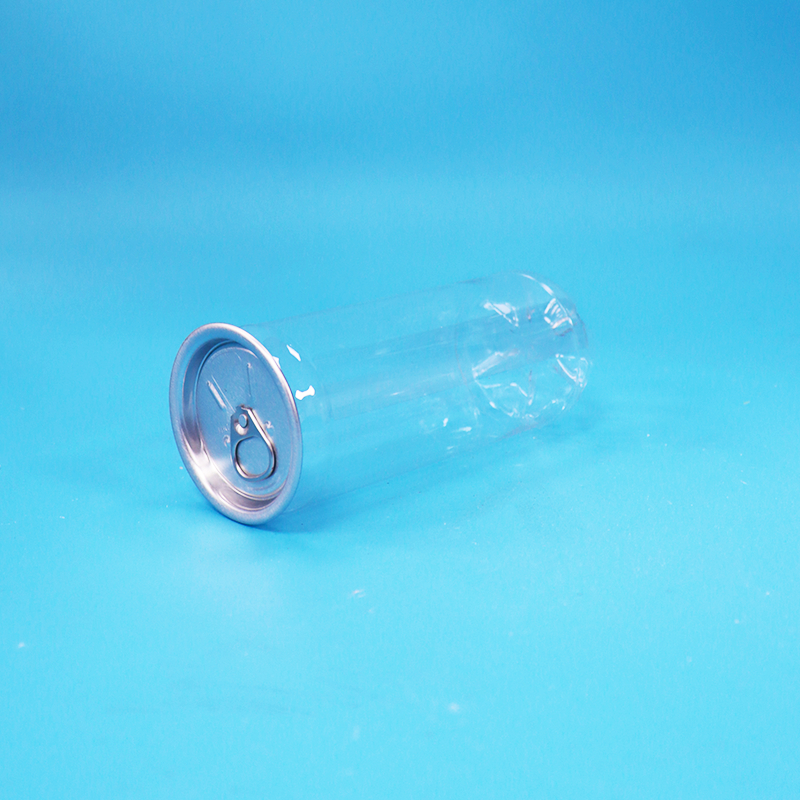 Lattina vuota trasparente in plastica PET per soda e succo di frutta a tenuta stagna per alimenti con coperchio facile da aprire