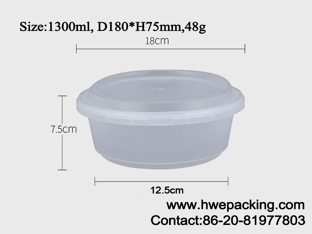 Gli alimenti a rapida preparazione termoformati di IML portano via la prova di plastica d'imballaggio della perdita di Tray With Lid 1300ml