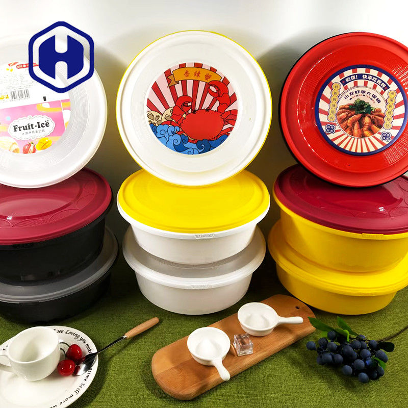 Gli alimenti a rapida preparazione termoformati di IML portano via la prova di plastica d'imballaggio della perdita di Tray With Lid 1300ml