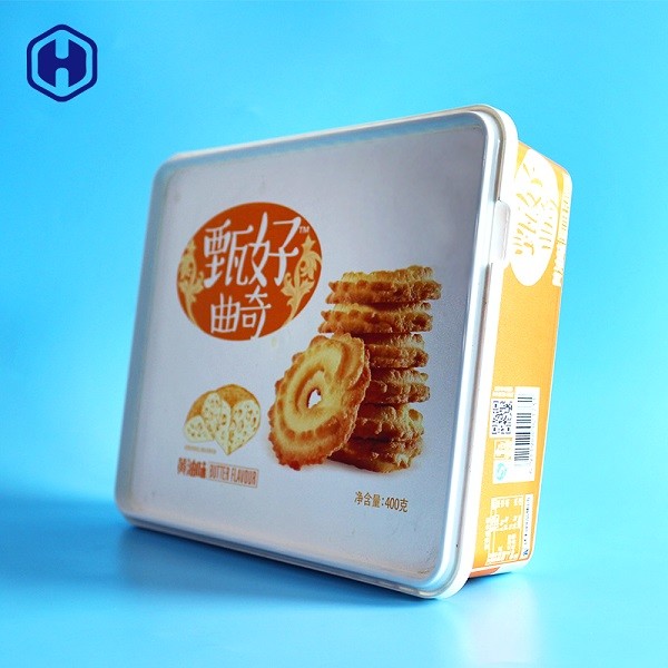 Contenitori di stoccaggio di plastica dell'alimento del quadrato del biscotto di burro nell'etichettatura della muffa
