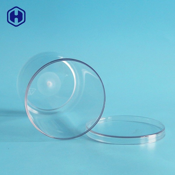 Barattolo di plastica del cilindro di imballaggio per alimenti di plastica ANIMALE DOMESTICO rotondo dei recipienti del chiaro