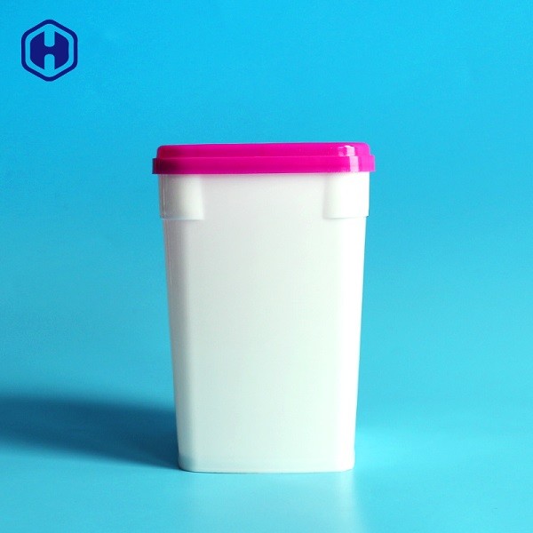 Il recipiente di plastica bianco di imballaggio per alimenti 690ML pp copre i contenitori di plastica di biscotto del cappuccio