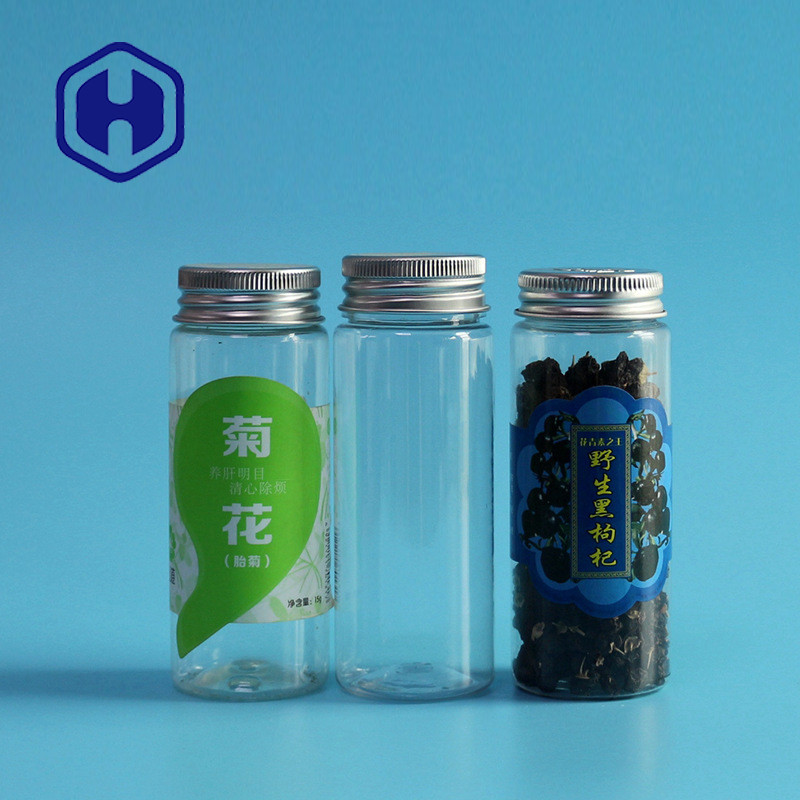 Barattoli di plastica liberi di Bpa piccoli Candy con i coperchi 130ml Herb Packaging asciutto