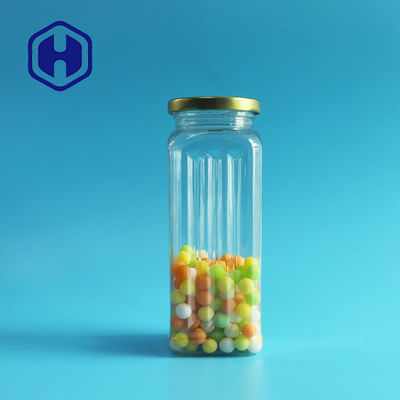 Coperchio quadrato di plastica del metallo della latta di imballaggio per alimenti dell'ossequio del cane del barattolo dell'ANIMALE DOMESTICO trasparente