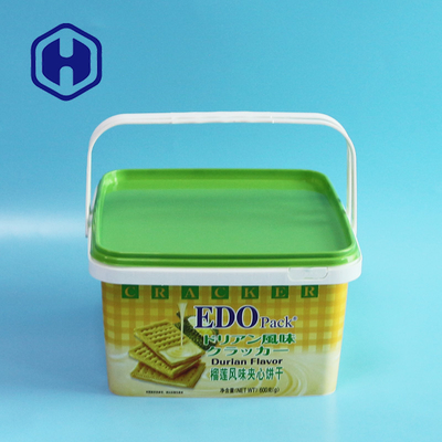 Contenitore di lusso decorativo IML di plastica Natale formaggio biscotto imballaggio Cracker Box