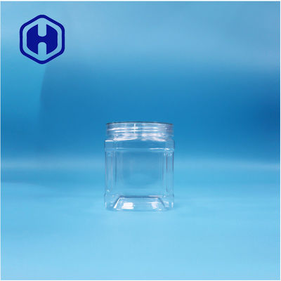 Chiaro quadrato PET di plastica Nutrizione zucchero caramelle gomma da masticare biscotti avena Twist Jar