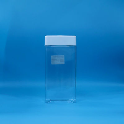 Facile Aperto Trasparente Alimenti PET quadrato biscotti di plastica Caramelle Bottone Bianco Coperchio di plastica