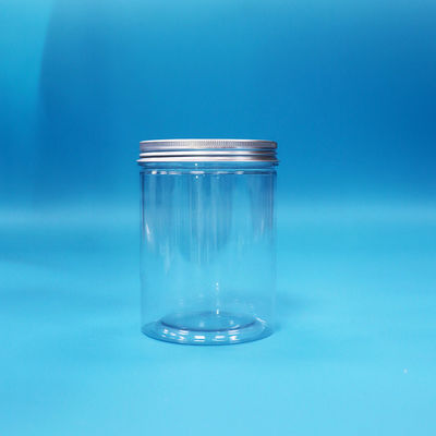 Caramelle biscotti alimenti per bambini trasparente sigillabile PET Plastico giare rotonde Copri di alluminio