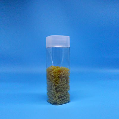 Boccone larghe 600ml Snack Food Candy Barattoli di plastica PET quadrati trasparenti Copri piatti