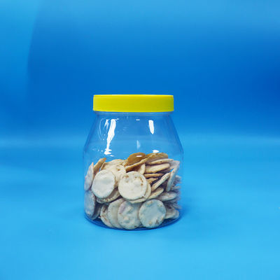 Large Wide Mouth 900ml Transparent Cookie Sweet Sugar PET Plastic Jar Screw Cover