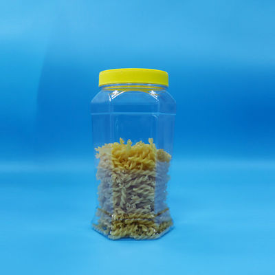 Biscotti di qualità alimentare a forma esagonale Caramelle Alimenti PET trasparente Bastone giallo a tappo piatto