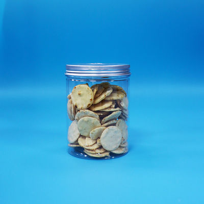 Biscotti per cibo personalizzati biscotti trasparenti PET Plastico barattoli rotondi di alluminio tappi piatti