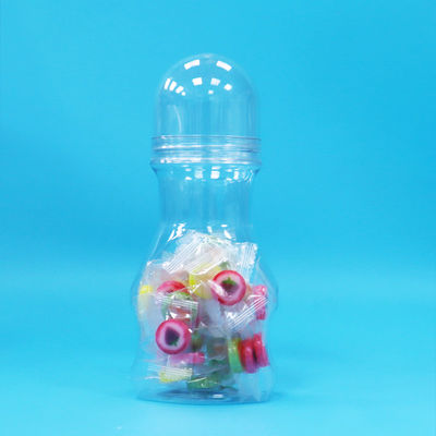 Nuovo design di forma alimenti per bambini caramelle durissime chiusura a vite vetro trasparente di plastica PET alimentare