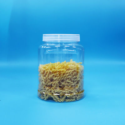 Proof Tamper White Cap PET Plastic Clear Jar For Food Nuts Candy Noodles Grado alimentare