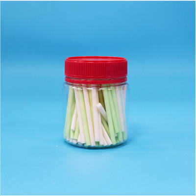 Prodotto alimentare Vaso rosso a vite vuoto, piccolo, trasparente, di plastica, in PET