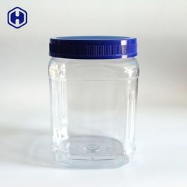 L'ampia plastica quadrata trasparente della bocca stona i barattoli con tappo a vite di plastica robusti