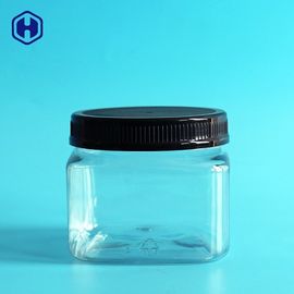 La presa di plastica del chiaro ANIMALE DOMESTICO stona i barattoli di plastica quadrati inscatolati con i coperchi 420ML 14OZ