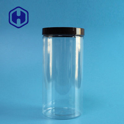 il barattolo di plastica della prova della perdita 750ml diritto ha parteggiato bocca d'imballaggio dell'ANIMALE DOMESTICO della chiara bobina lunga del cavo ampia