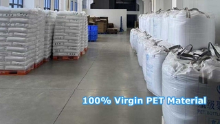 Materia prima PET vergine al 100% | Materiale da imballaggio per uso alimentare con certificazione FSSC22000
