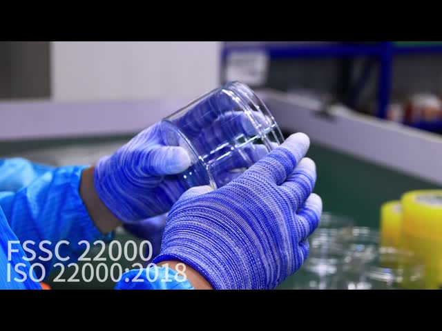 Alimenti chiari rotondi secchi Caramelle in plastica per regali Noci di zucchero Pitcher in PET Capo superiore a vite