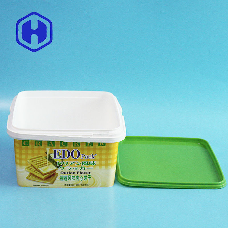 Contenitore di lusso decorativo IML di plastica Natale formaggio biscotto imballaggio Cracker Box