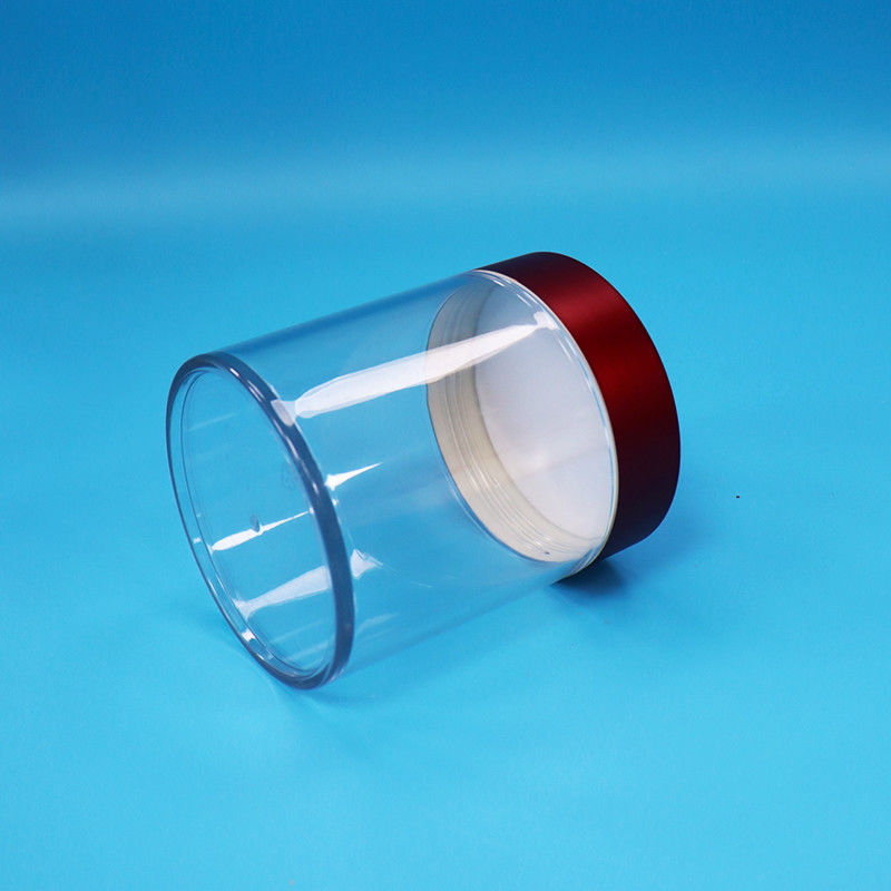 Preparazione alimentare Caramelle biscotto Figi a fette trasparente PET Plastica rotonda Bottone a vite Capo rosso