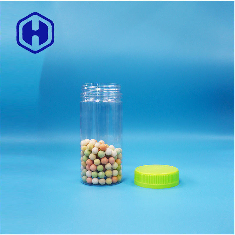 Alimenti chiari rotondi secchi Caramelle in plastica per regali Noci di zucchero Pitcher in PET Capo superiore a vite