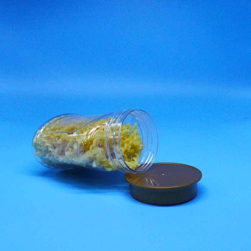 Barattolo di plastica trasparente ermetico in PET per alimenti, con coperchio a vite, per cibo, caramelle, biscotti, frutta secca