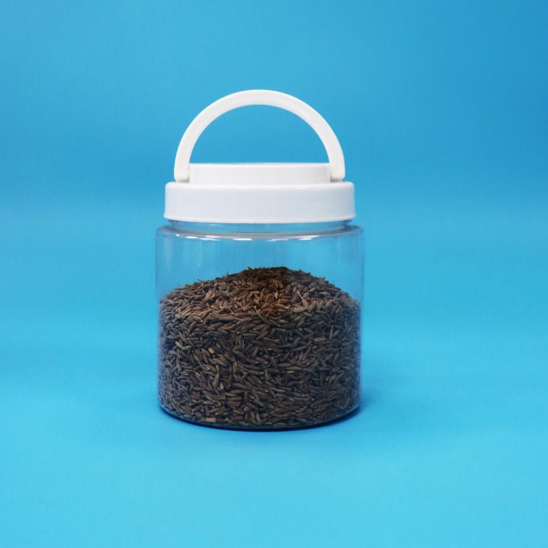 Trasparente facile aperto rotondo contenitori di plastica in PET con tappo a vite alimenti per bambini semi di noci caramelle